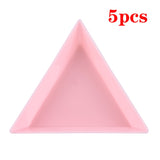 Triangle Plastic Rhinestone Nail Art Storage Box Plate
