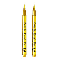 1/3Pcs Brush Metallic Marker Pens Set Gold Silver White Permanent Art Markers Scrapbooking Fabric