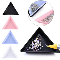 Triangle Plastic Rhinestone Nail Art Storage Box Plate